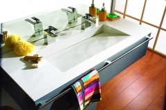 Staron Solid Surface Residential Vanity Top and Custom Sink