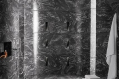 Corian Cosmos Prima, Thermoformed Residential Shower Wall  and Shower Basin of Solid Surface