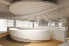 Avonite White Thermoformed Solid Surface in an Education Reception Area,