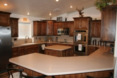 DIY Countertops and Island Made of Many Small Pieces of Solid Surface Glued Seamlessly Together