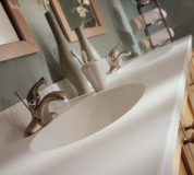 Corian Custom Vanity Top with Integrated Corian Sink