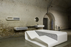 LG HI-MACS Lounger, Tub, Sink and Cabinets in the Warehouse Bath