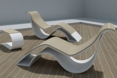 Solid Surface Lounge Chair and Table
