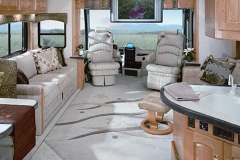 Recteation Vehicle with a Corian Counter and Chair Side Surfaces