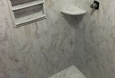 Corian Solid Surface Shower Surround with Storage