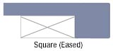 Square (eased) edge profile
